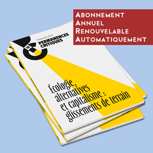 Illustration pour abonnement annuel à la revue Permanences critiques.